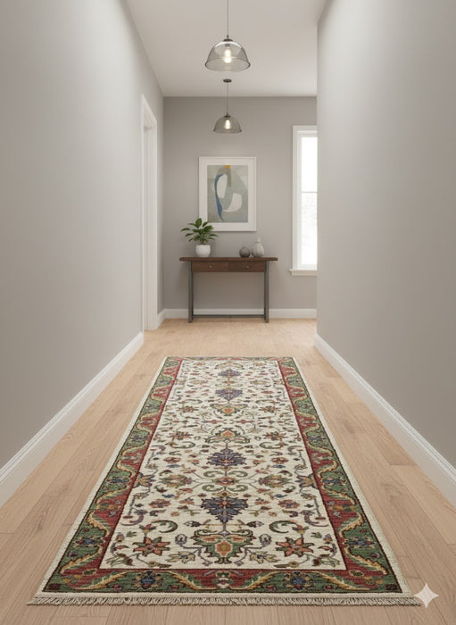 Sultanabad 100% wool Hand Made Rug - size 2" x  8" (P)