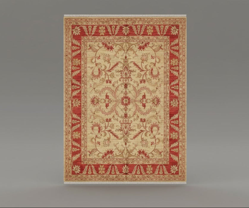 Hand-Knotted Sultanabad Vegetable-Dyed Wool Rug, 9" x 12"  (K)