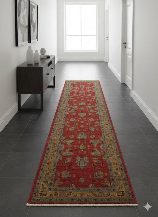 Hand-Knotted Sultanabad Vegetable-Dyed Wool Rug, 2' 9" x 9' 6"  (K)