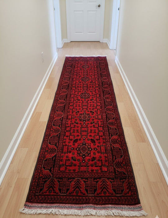 Terkaman Tribal Afghan Oriental Rug, size 2' 7" x 9' 6"  (C)