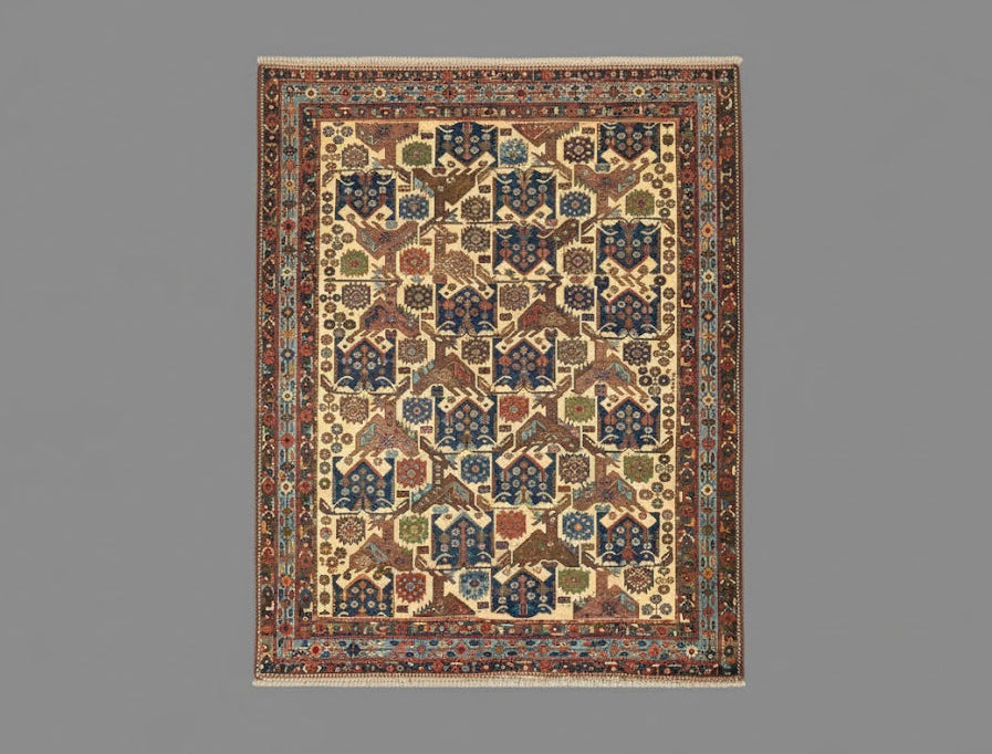 Timeless Beauty, Woven by Hand. Antique Persian Afshar Rug, size 5' 2" x 6' 2"  (F)