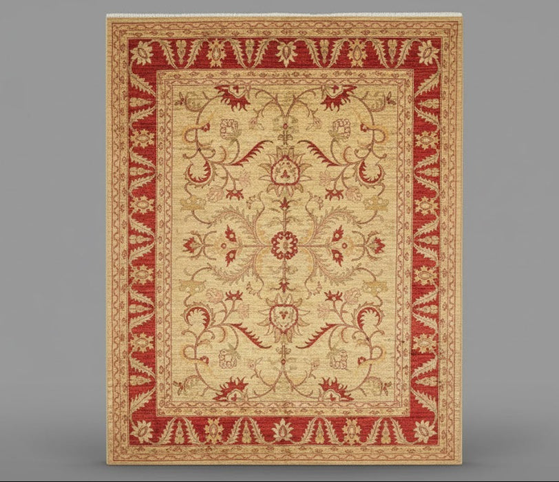 Hand-Knotted Sultanabad Vegetable-Dyed Wool Rug, 9" x 12"  (K)