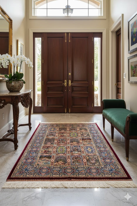 Fine Bakhtiar Silk Oriental Rug 2'6 x 4'