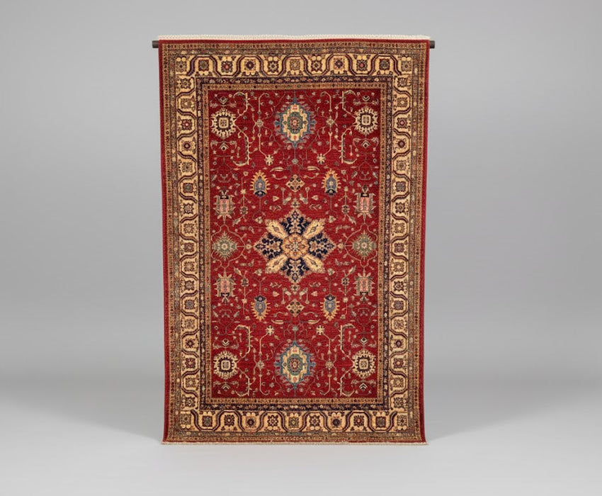 Hand-Knotted Vegetable Dye Kazak Rug from Pakistan, size 8' 7" x 12' 4"