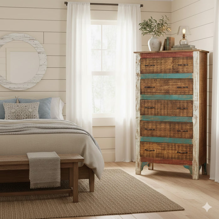 La Boca Solid wood 5 Drawer Dresser