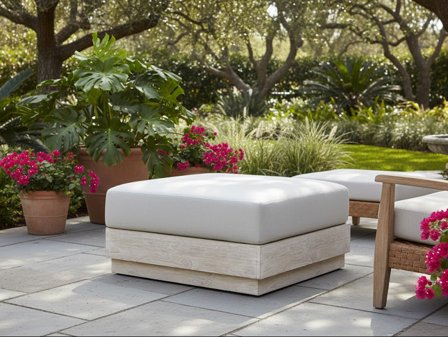 Paradiso Outdoor Teak Natural Ottoman