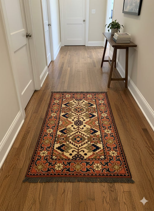 Terkaman Tribal Afghan Oriental Rug, size 2' 9" x 4' 3" (Q)