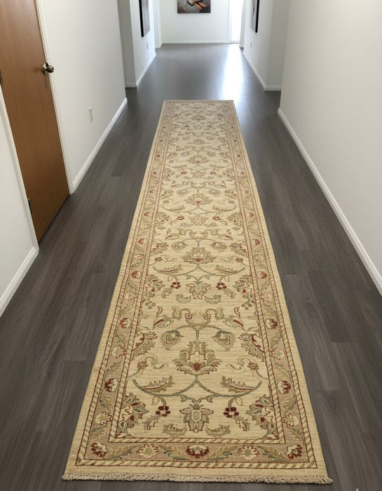 Hand-Knotted Sultanabad Vegetable-Dyed Wool Rug, 2' 7" x 11' 8"  (K)