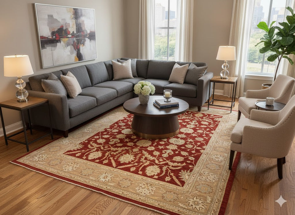 Hand-Knotted Sultanabad Vegetable-Dyed Wool Rug, 9" x 11' 8"  (K)