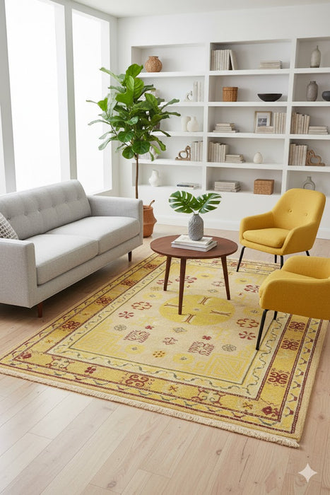 Antique Khotan Samarkand Rug, circa 1910's, size 4' 9" x 8' 9"