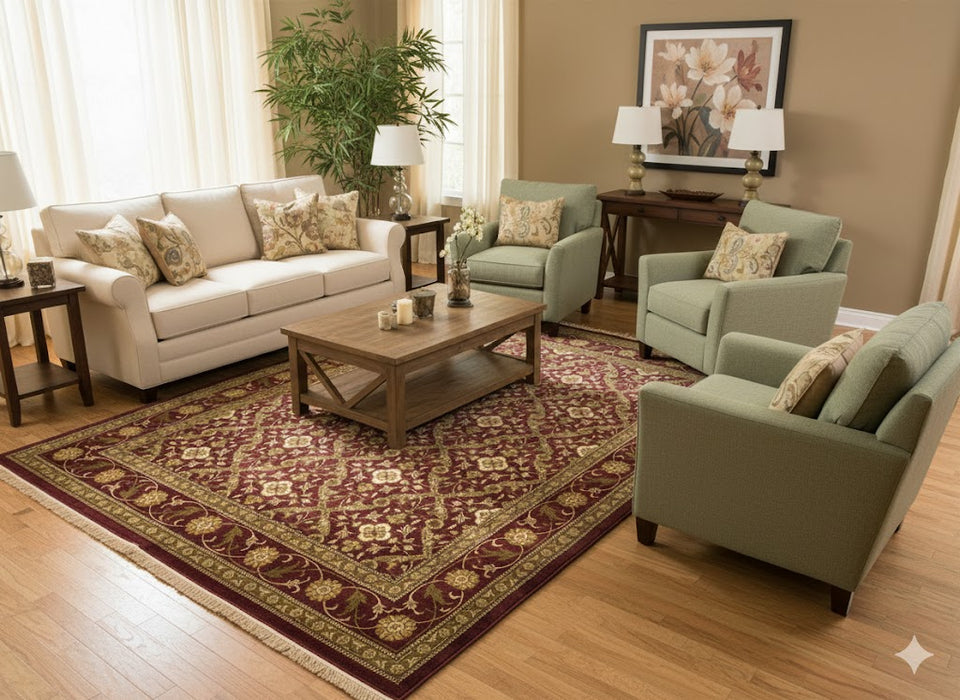 Sultanabad 100% wool Hand Made Rug, 7' 8" x 9' 8" (p)