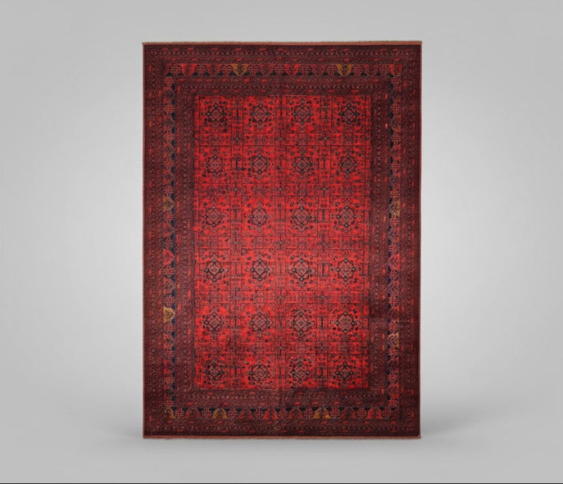 Terkaman Tribal Afghan Oriental Rug, size 9' 11" x 13"  (C)