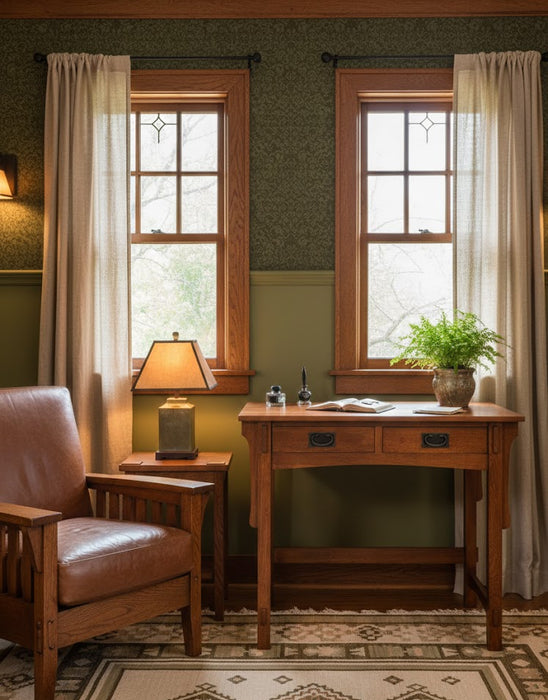 Mission Quarter Sawn Oak Writing Desk - MC