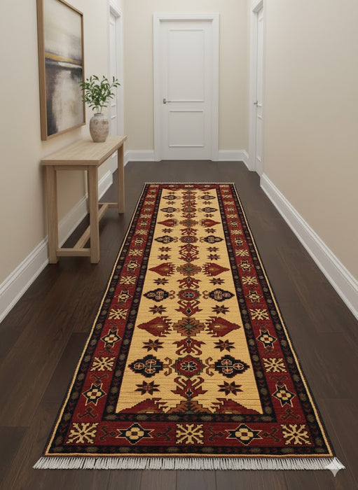 Terkaman Tribal Afghan Oriental Rug, size 2' 8" x 9' 4"  (Q)