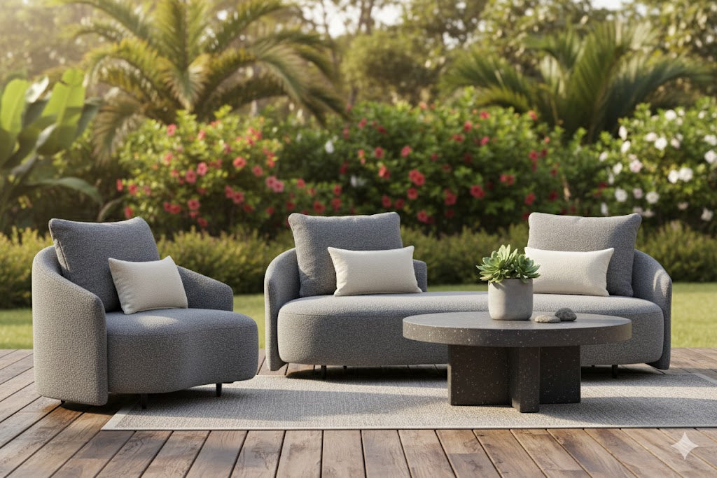 Serene Outdoor 6-Piece Lounge Set –  2-Sofas, Arm chair & Table Set