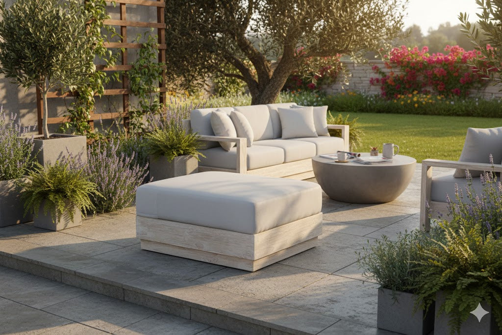 Paradiso Outdoor Teak Natural Ottoman