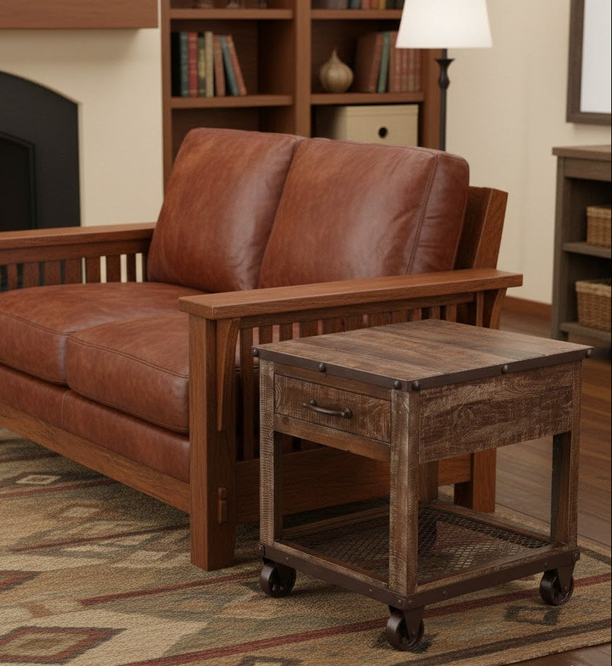 Buy Addison Loft Caster Wheel End Table in the USA | Crafters and