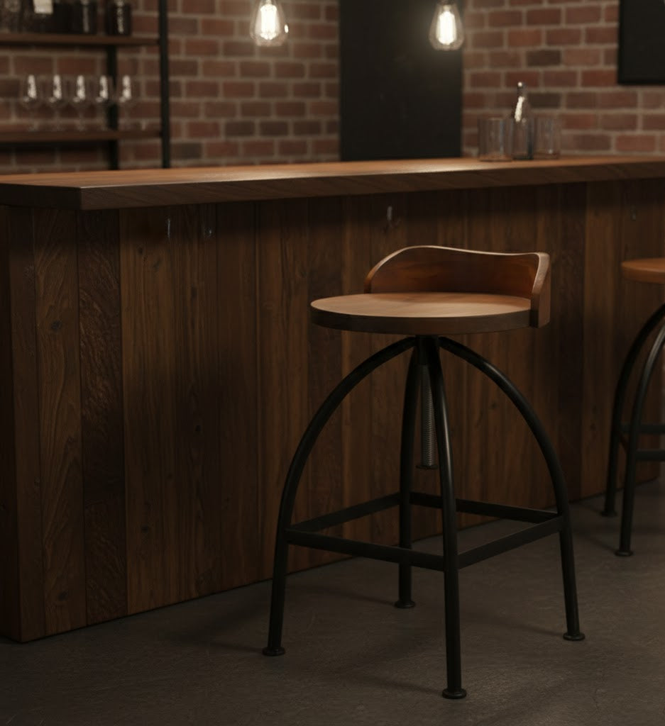 Buy Ashland Low-Back Adjustable Height Bar Stool Online in the USA