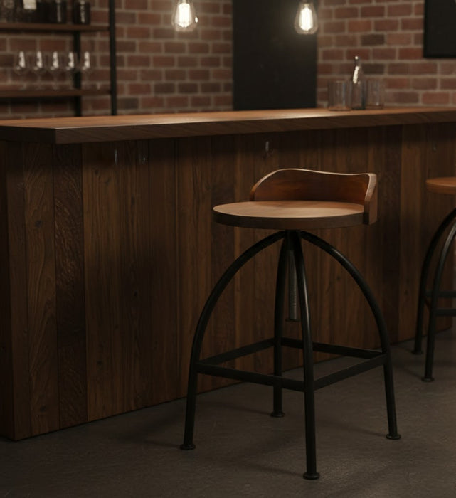 Ashland Low-Back Adjustable Height Bar Stool