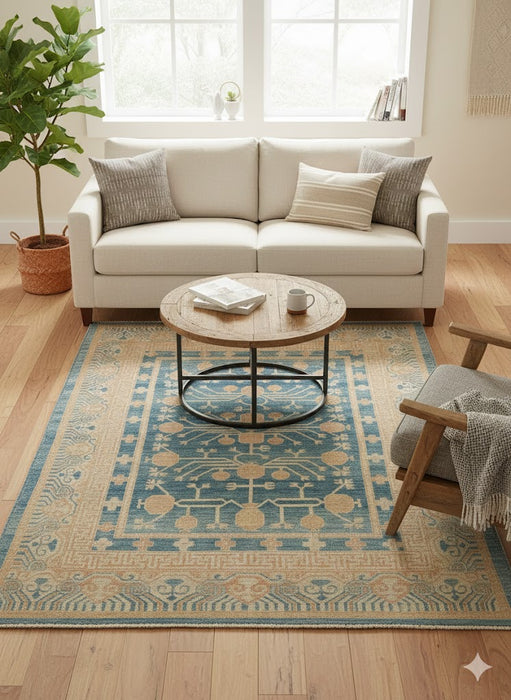 Khotan Pomegranate design Oriental Rug, size 5' 3" x 7' 1" (D)