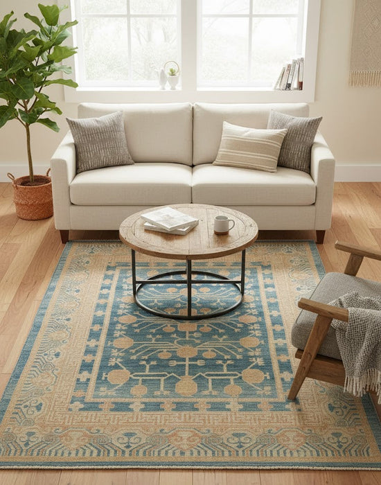 Khotan Pomegranate design Oriental Rug, size 5' 3" x 7' 1" (D)