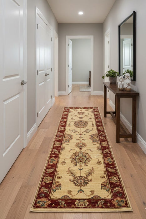 Hand-Knotted Sultanabad Vegetable-Dyed Wool Rug, 2" x 4' 9" (K)