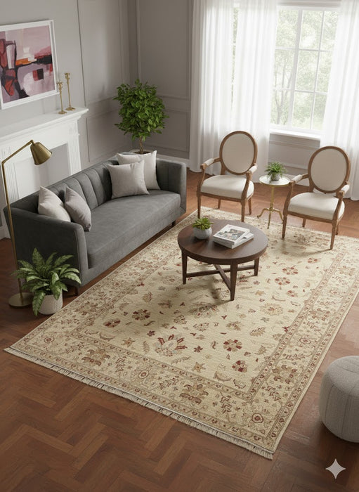 Hand-Knotted Sultanabad Vegetable-Dyed Wool Rug, 5' 6" x 7' 8"  (K)