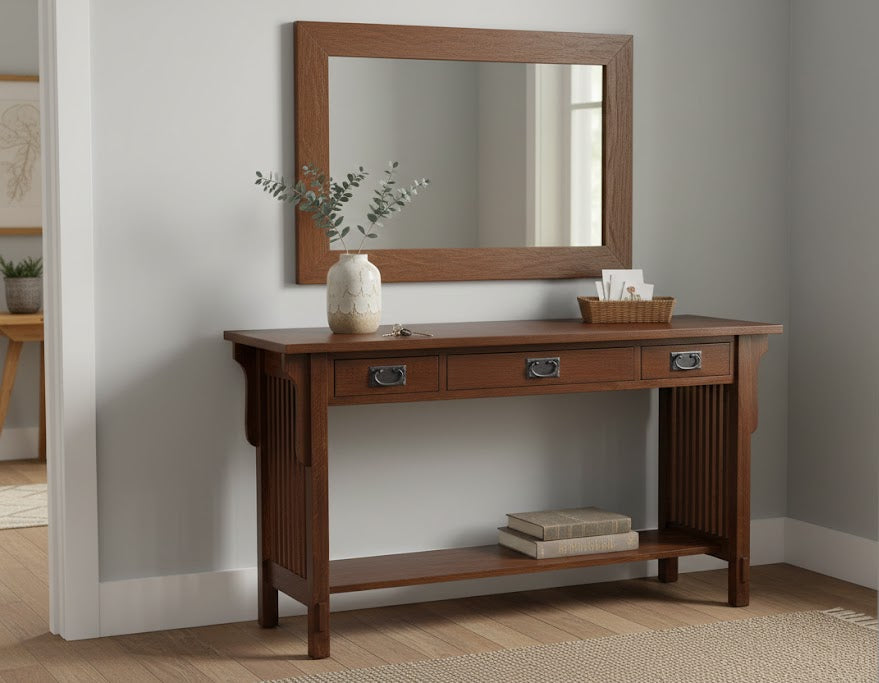 Mission 3 Drawer Crofter Style Console Table