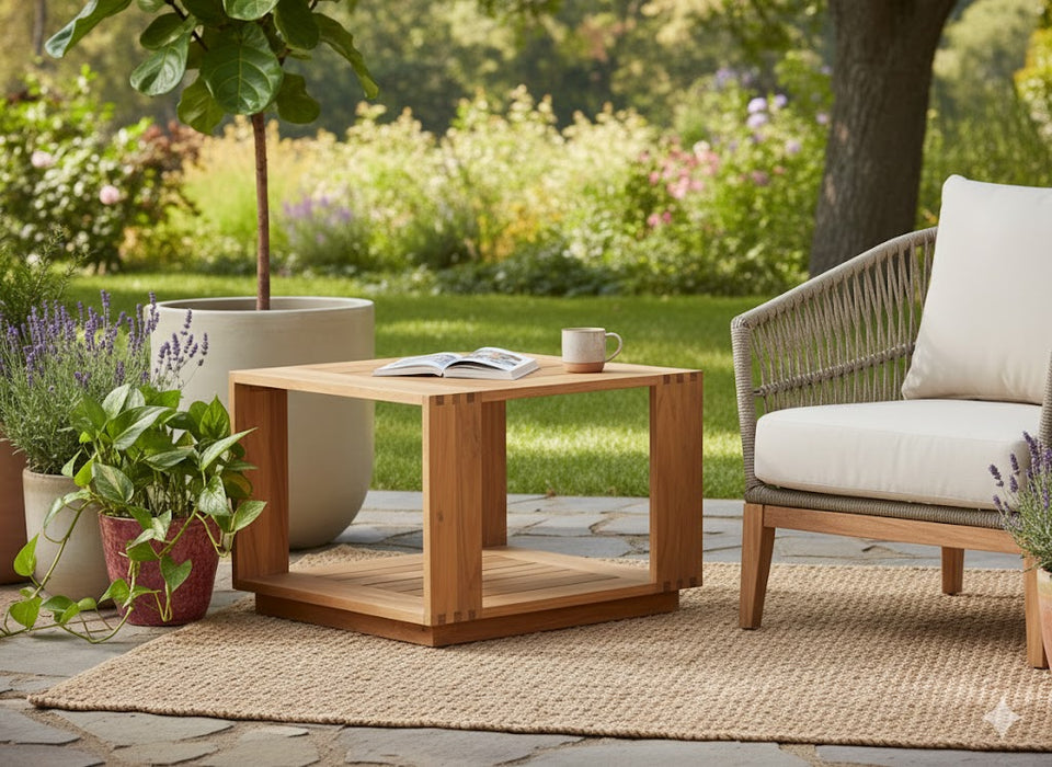 Trendy Teak Outdoor End Table Stylish, Durable