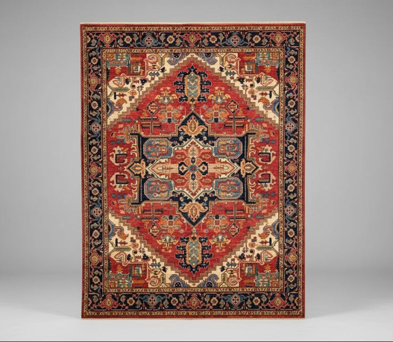 Hand-Knotted Vegetable Dye Kazak Rug from Pakistan, size 7' 10" x 9' 11"