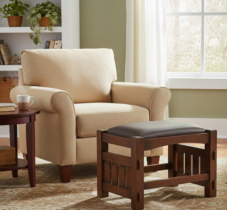 Mission Oak Footstool - Wide Spindles (2 Colors Available)