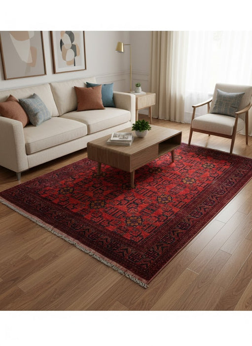 Terkaman Tribal Afghan Oriental Rug, size 6" x 8" (C)