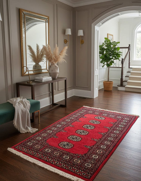 Hand-Knotted Pakistani Bokhara Rug – 100% Wool, 2' 7" x 3' 10" (M)