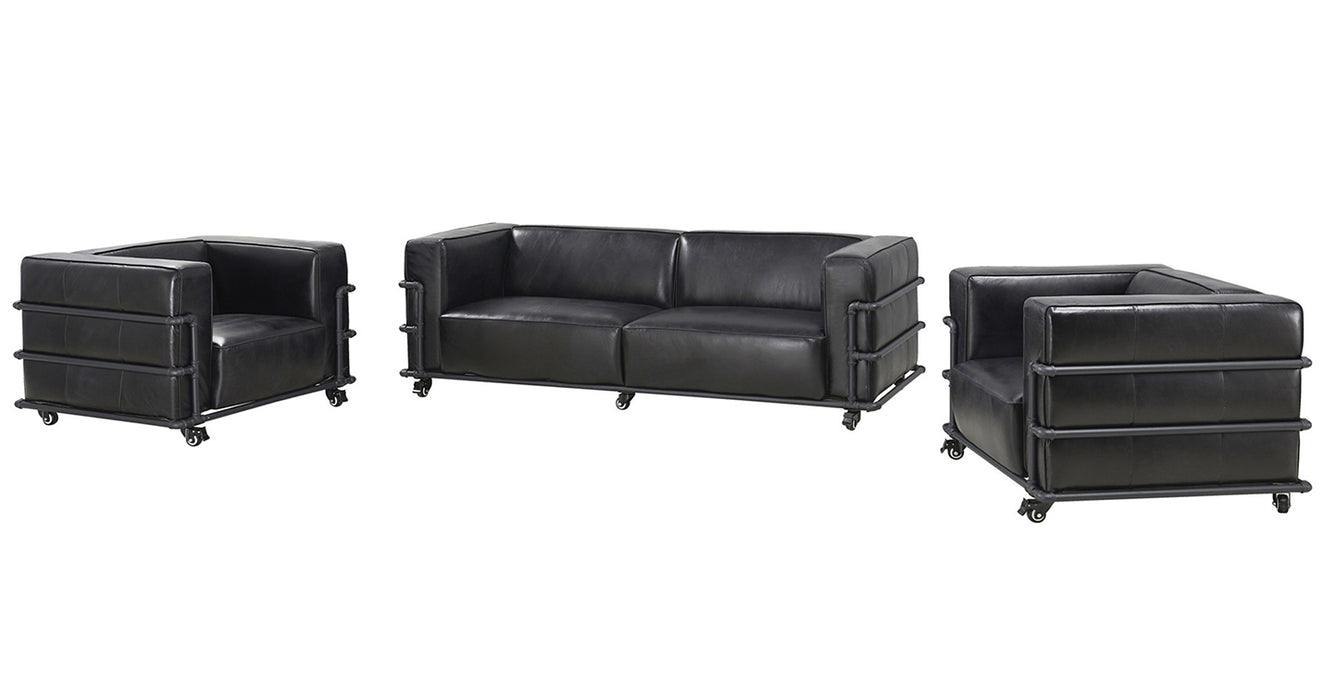 Henry Industrial Modern Leather Sofa (2 Colors Available) - Crafters and Weavers