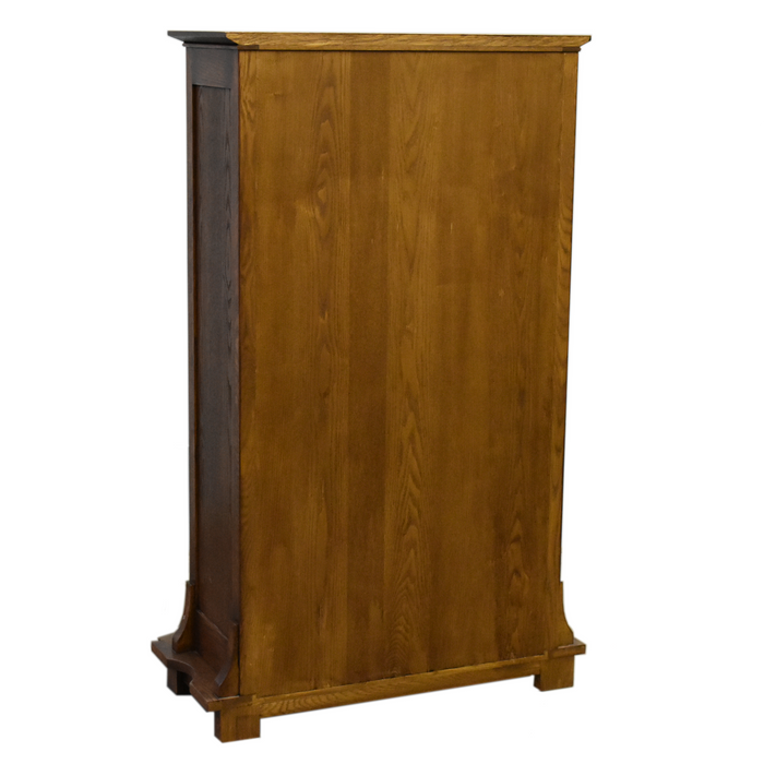 Mission Solid Oak Display Bookcase (2 Colors Available) - Michael's Cherry - Crafters and Weavers