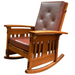 CLOSED LISTING Custom Amish Made Arts and Crafts Quarter Sawn Oak Rocking Chair - Leather - Crafters and Weavers