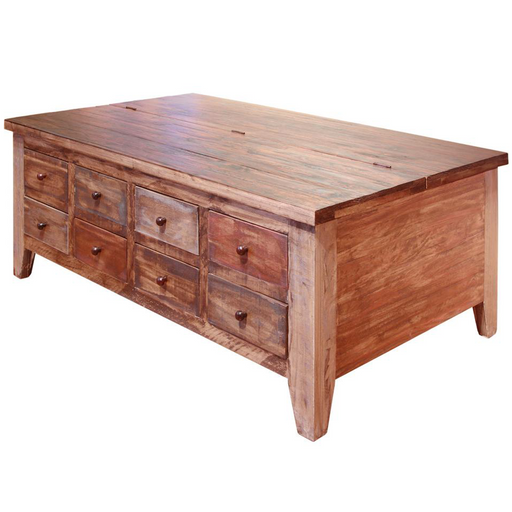 Bayshore 8 Drawer Lift-Top Coffee Table - Crafters and Weavers