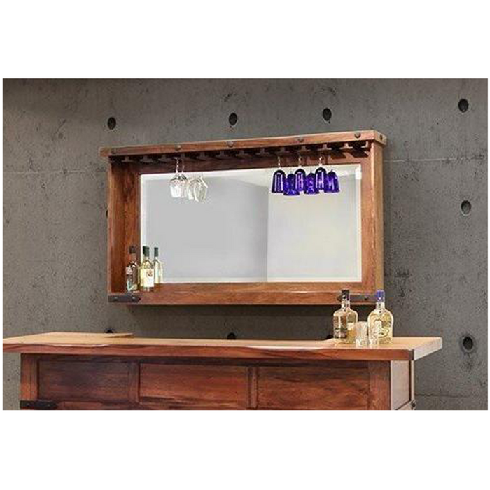 PREORDER Granville Parota Mirror with Glass Holder - 60" - Crafters and Weavers