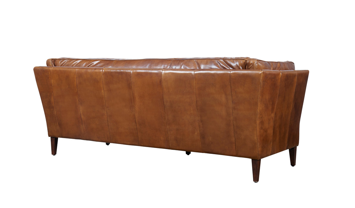 Kenmore Leather Sofa - Light Brown - Crafters and Weavers