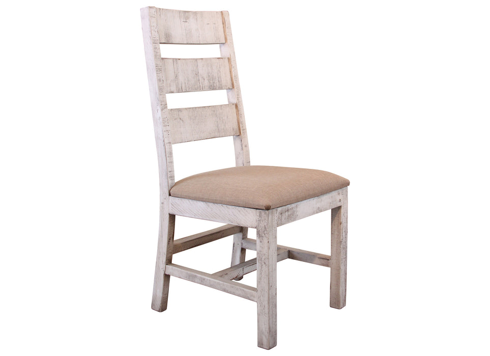 Greenview Double Pedestal Dining Set - 79" Table with 4 Chairs and Bench - Crafters and Weavers