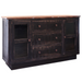 Rustic Style Solid Wood Sideboard - Black - Crafters and Weavers