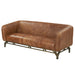 Vincent Industrial Modern Sofa - Light Brown Leather - Crafters and Weavers