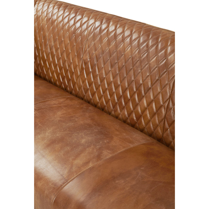 Vincent Industrial Modern Sofa - Light Brown Leather - Crafters and Weavers