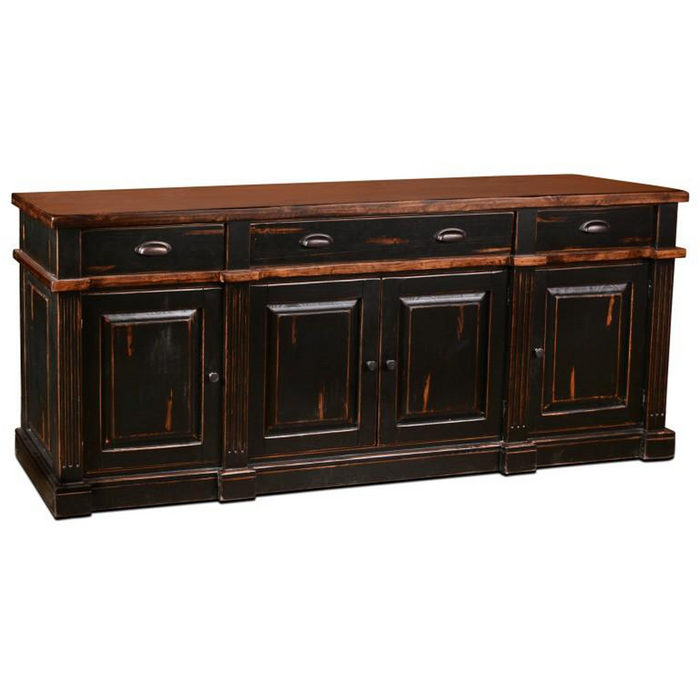 Landon Distressed Sideboard - Black - 80" - Crafters and Weavers