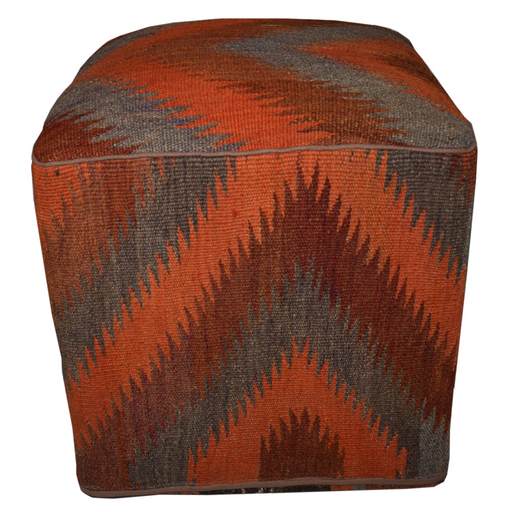 One of a Kind Kilim Rug Pouf Ottoman foot stool - #10 - Crafters and Weavers