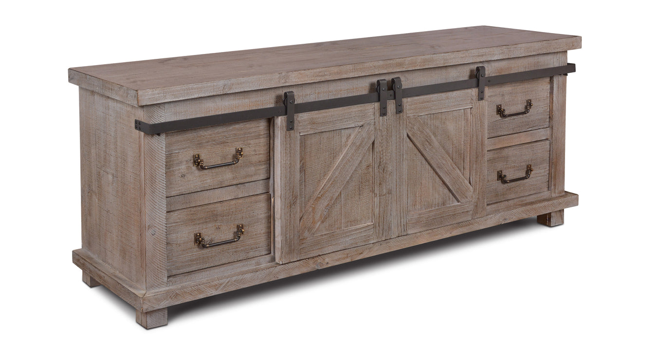 Westgate 72" Sliding Door TV Stand / Sideboard Console - Rustic Gray