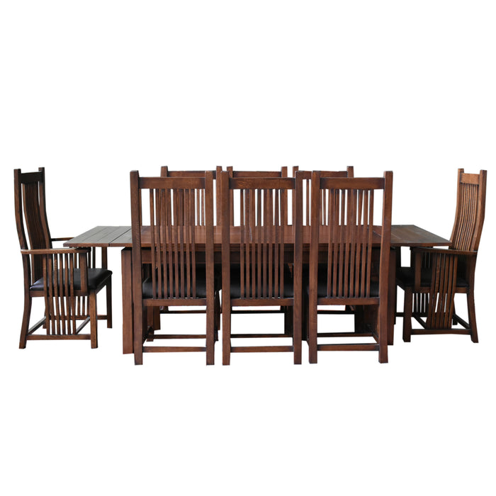Mission Stow Leaf Table & High Back Chair Dining Set (2 Colors Available) - Crafters and Weavers