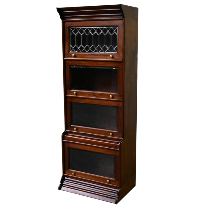 Legacy 4 Stack Barrister Bookcase - Brown Walnut - Crafters and Weavers