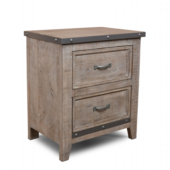 Larson Solid Pine Wood 2 Drawer Nightstand - Options available