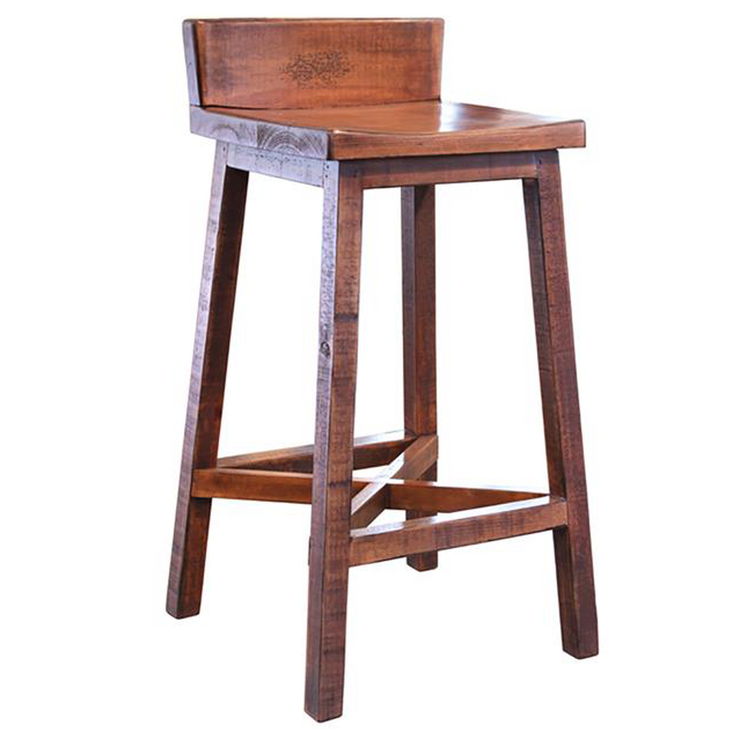 Buy Granville Stationary Bar Stool Rustic Brown 30